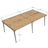 Bàn cụm 4 chỗ 120x240cm hệ CONE chân sắt lắp ráp