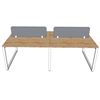 Bàn cụm 4 người 120x240cm hệ RECTANG chân sắt lắp ráp