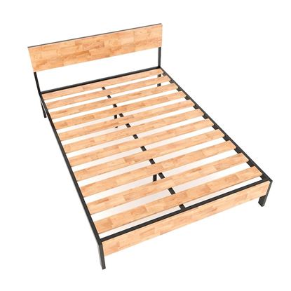 Giường ngủ 140x200cm gỗ cao su khung sắt GN68036 Giường ngủ 140x200cm gỗ cao su khung sắt GN68036