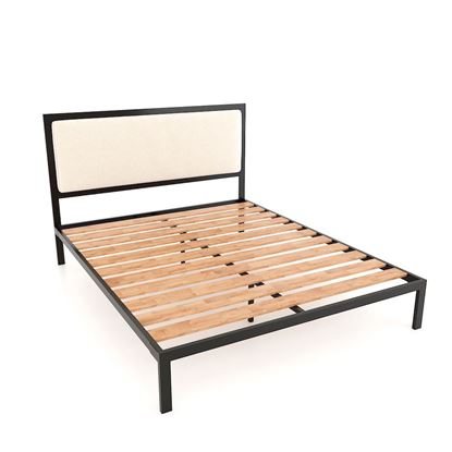 Giường ngủ đôi 160x200cm gỗ cao su khung sắt GN68039 Giường ngủ đôi 160x200cm gỗ cao su khung sắt GN68039
