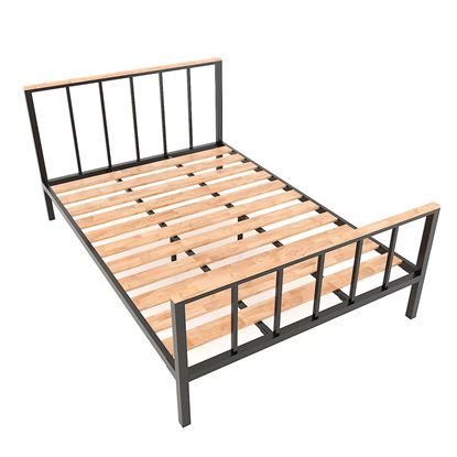 Giường ngủ 140x200cm gỗ cao su khung sắt GN68040 Giường ngủ 140x200cm gỗ cao su khung sắt GN68040