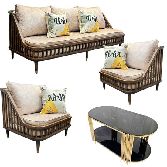 Bộ Bàn Ghế Sofa Nan Gỗ CBSF68025