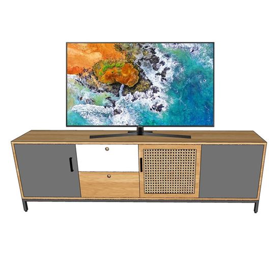 Kệ tivi 1m8 gỗ cao su chân sắt KTV68085