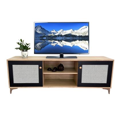 Kệ tivi gỗ Plywood cửa mây KTV68091 Kệ tivi gỗ Plywood cửa mây KTV68091
