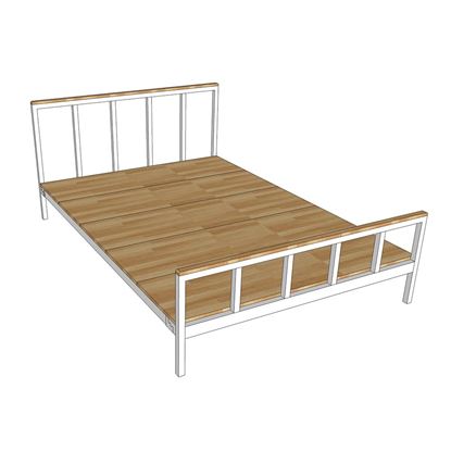 Giường ngủ gỗ cao su khung sắt GN68046 Giường ngủ gỗ cao su khung sắt GN68046
