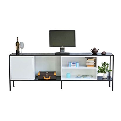 Kệ tivi gỗ cao su khung sắt KTV68097 Kệ tivi gỗ cao su khung sắt KTV68097