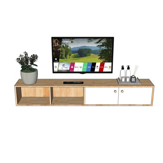 Kệ Tivi treo tường 1.6m gỗ tự nhiên KTV68104